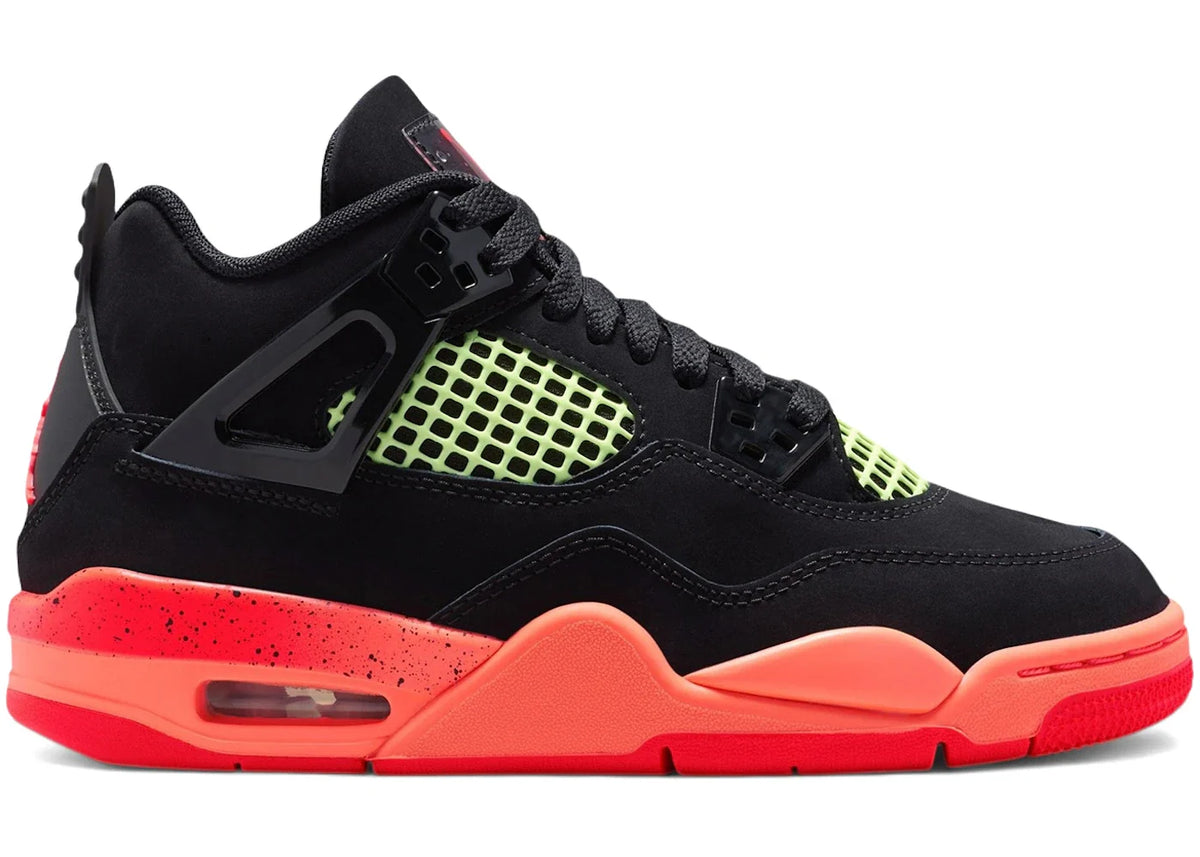 Jordan 4 Retro Black Bright Mango Barely Volt Infrared 23