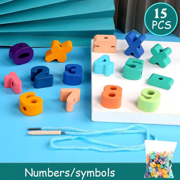 Wooden Lacing Beads for Kids