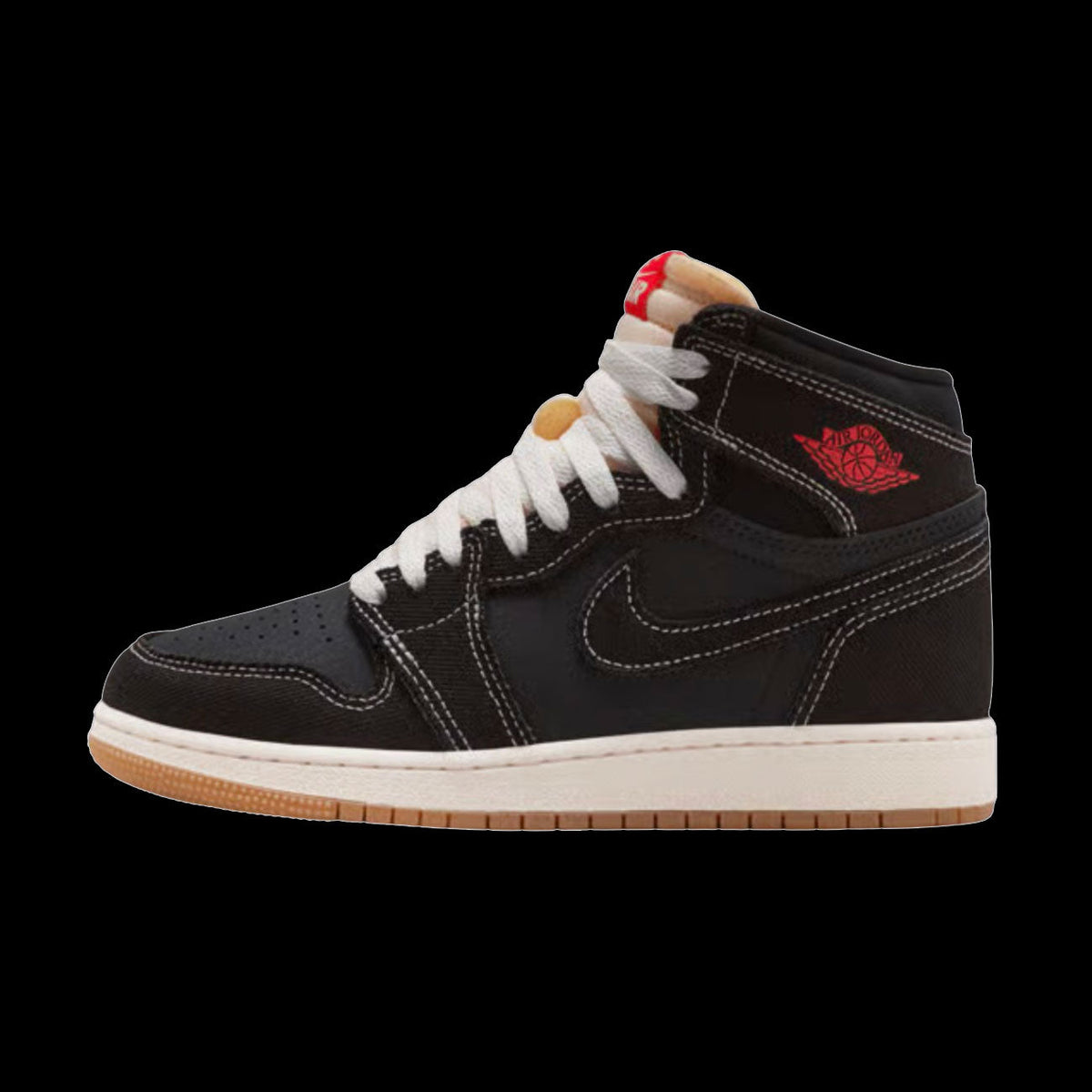 Air Jordan 1 Retro High OG (GS)(Black/University Red-Sail-Gum Med Brown)
