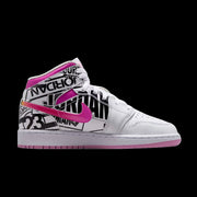 Air Jordan 1 Mid (GS)(Off White/Fire Pink-University Red)