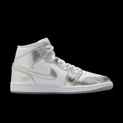 WMNS Air Jordan 1 Mid SE (White/Metallic Silver-Wolf Grey)