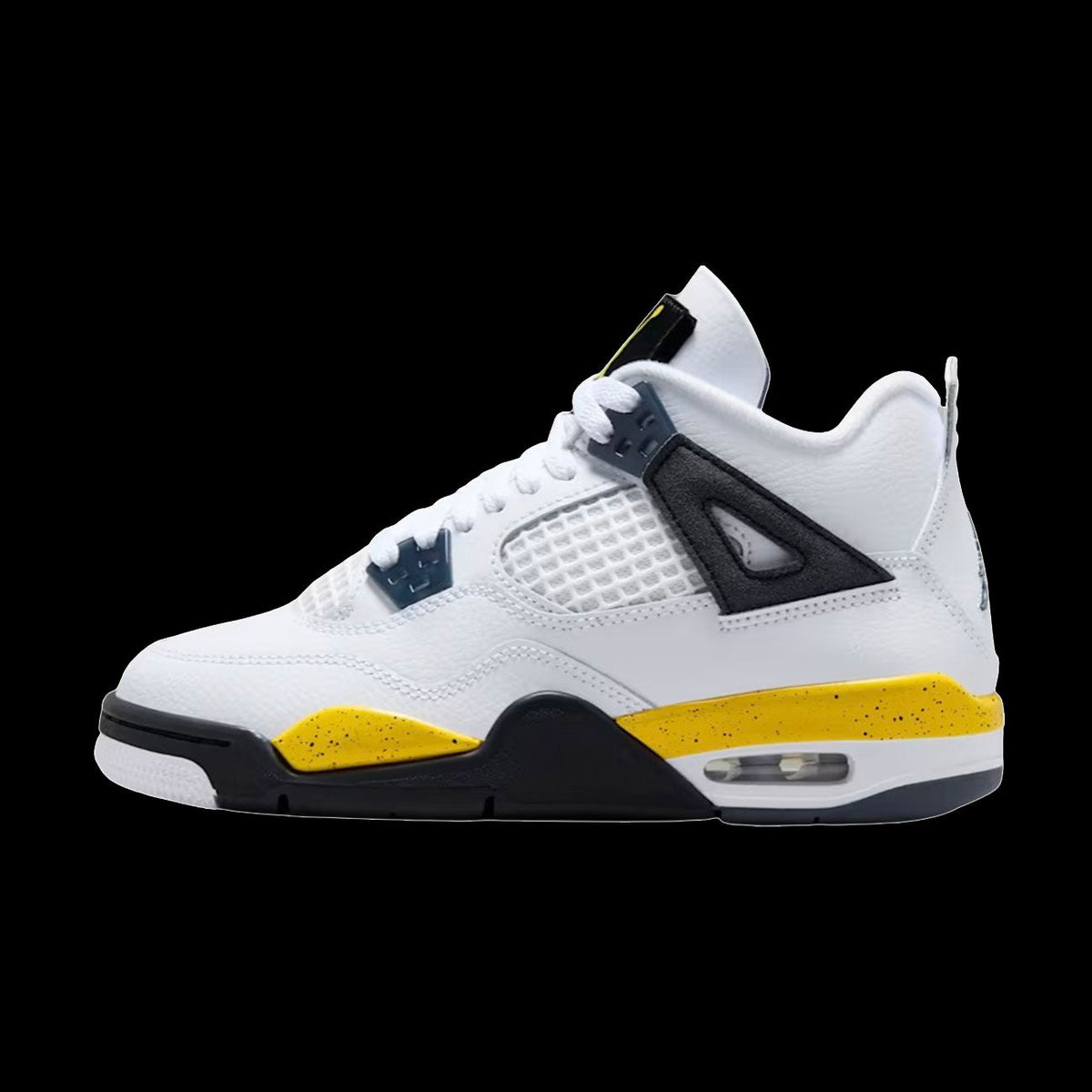 Air Jordan 4 Retro "Tour Yellow" (GS)(White/Tour Yellow-Dark Blue Grey-Black)